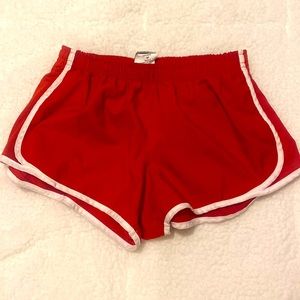 Varsity spirit red shorts, size YL, good condition